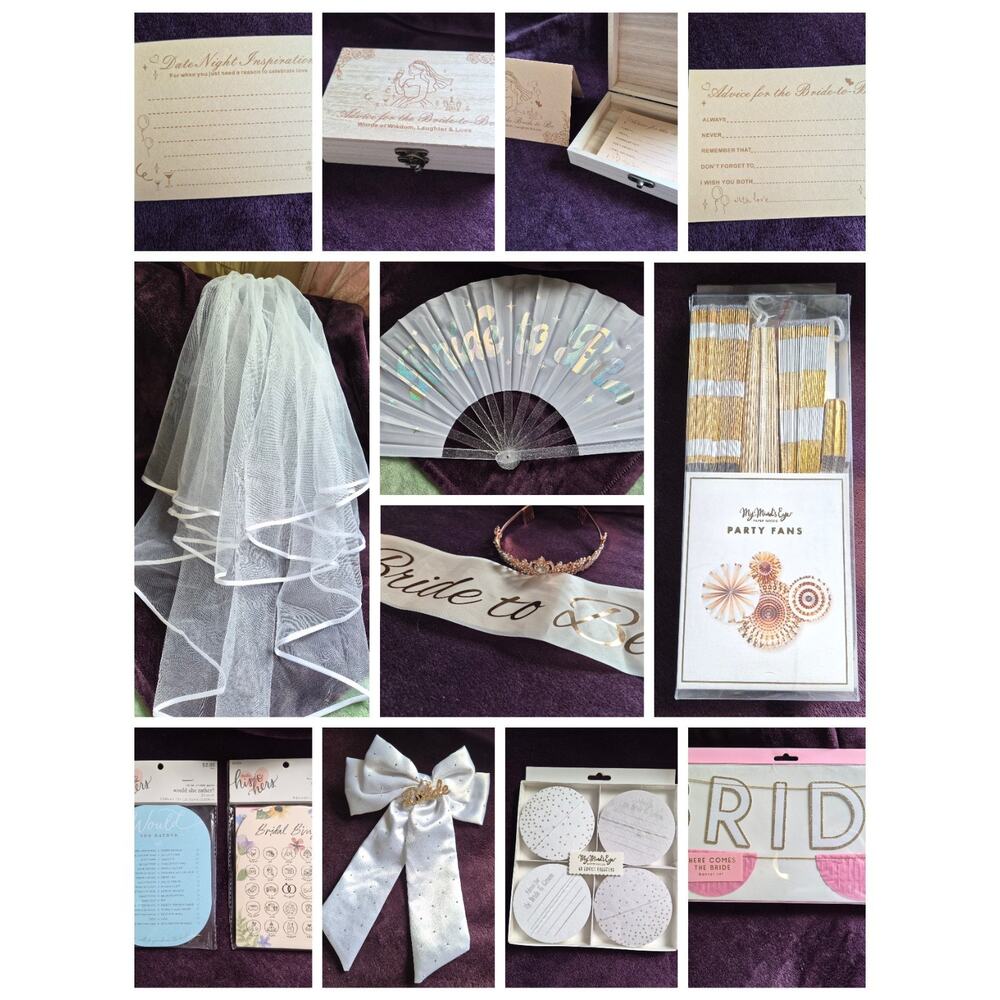 SOME NEW/USED ONCE: Bridal Shower Miscellaneous NWT Decor, Games, Accessories